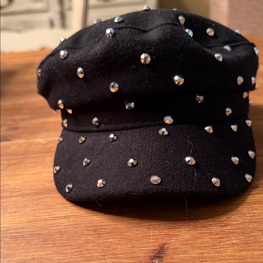 Black Studded Women's Hat